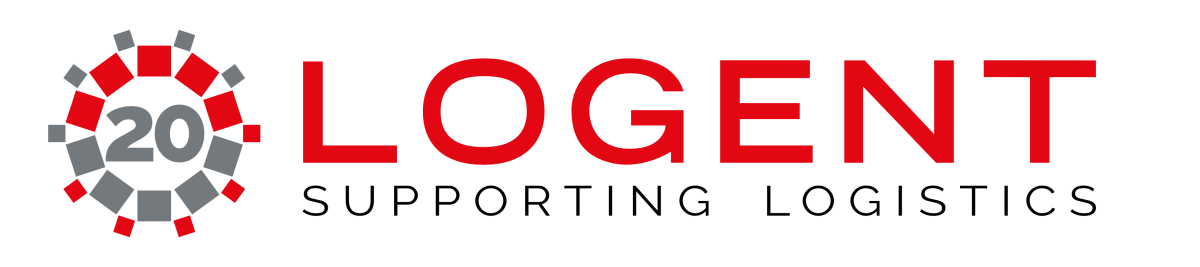 Logent logo with 20 year symbol